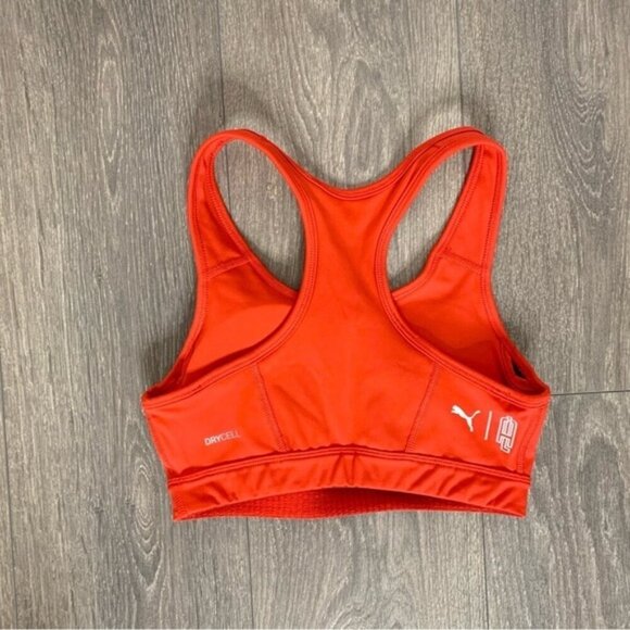 Puma Women's Sports Bra Tank Top Red Cropped Racerback Padded Size XS - Picture 9 of 11